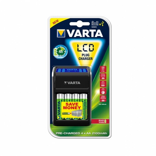 Ładowarka Varta LCD + 4 akumulatory AA 