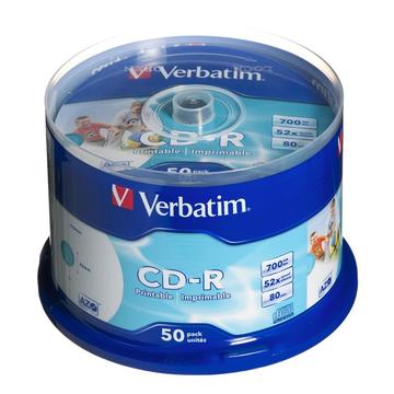 CD-R 700 MB 52x VERBATIM PRINTABLE