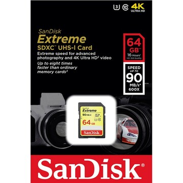 KARTA PAMIĘCI  SANDISK SDXC 64GB EXTREME CLASS 10  150 MB/s